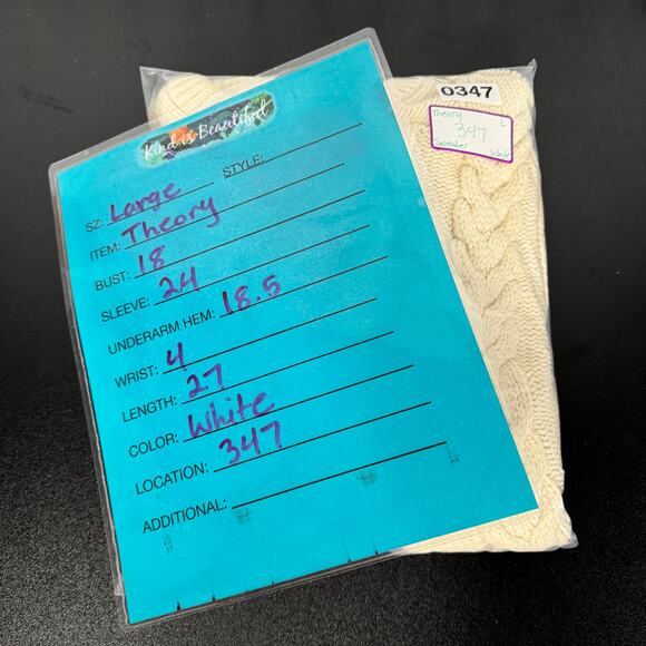 Theory Sweater Twisting Cable Chainette Wool Womens L Academic Chunky Schoolgirl - Picture 9 of 9